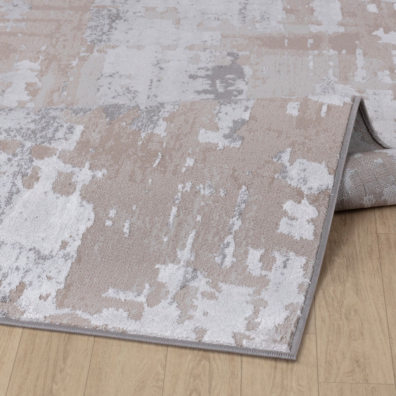 ORGANA Abstract Modern Marble White/Beige Area Rug Fold