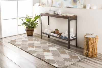 Paron Brown Gray Trellis Wool Carpet