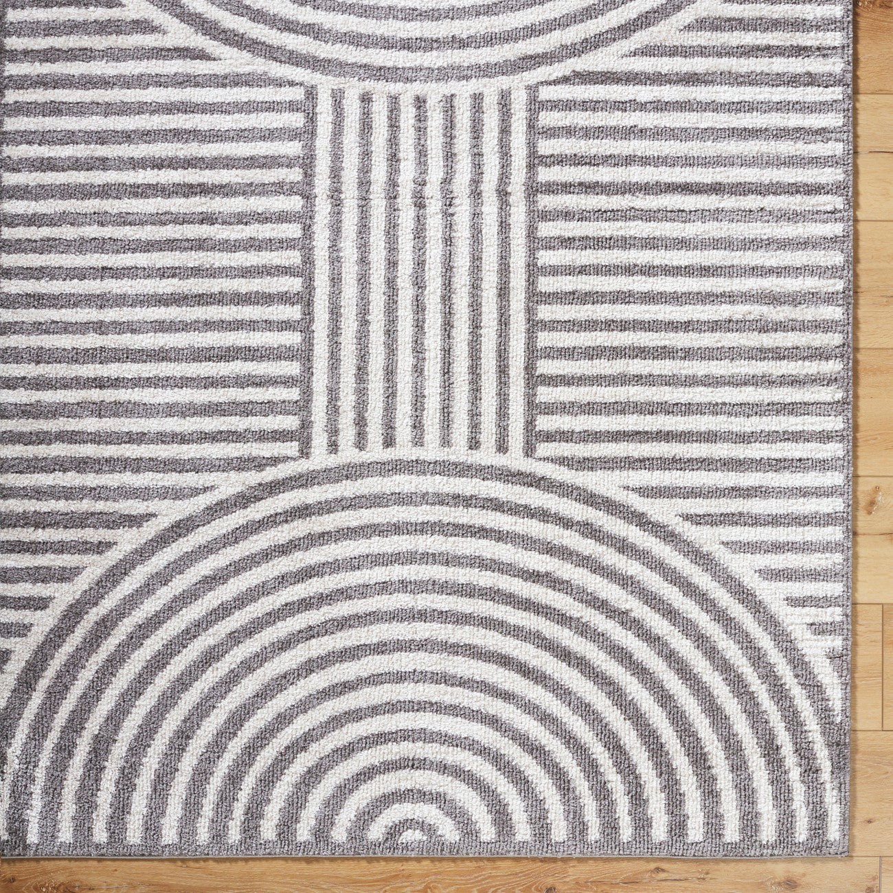 PAULINE Machine Washable Modern Shaggy Charcoal Area Rug Overhead