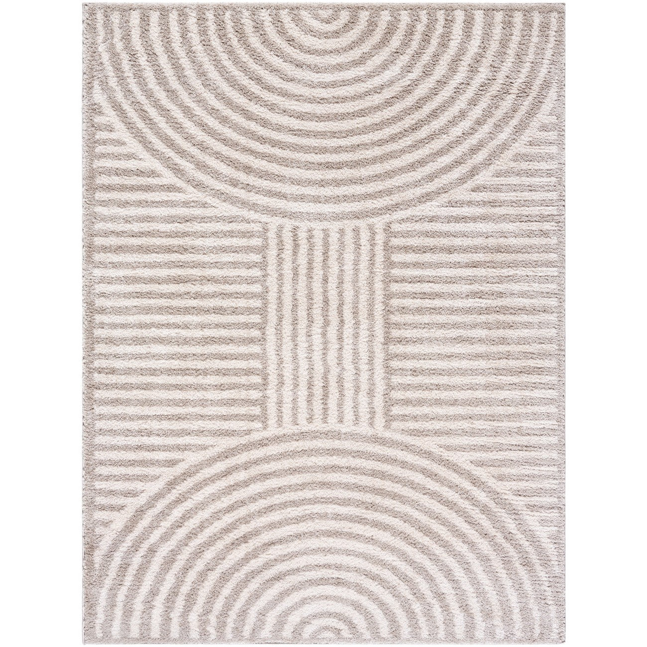 PAULINE Machine Washable Modern Shaggy Medium Grey Area Rug Flat