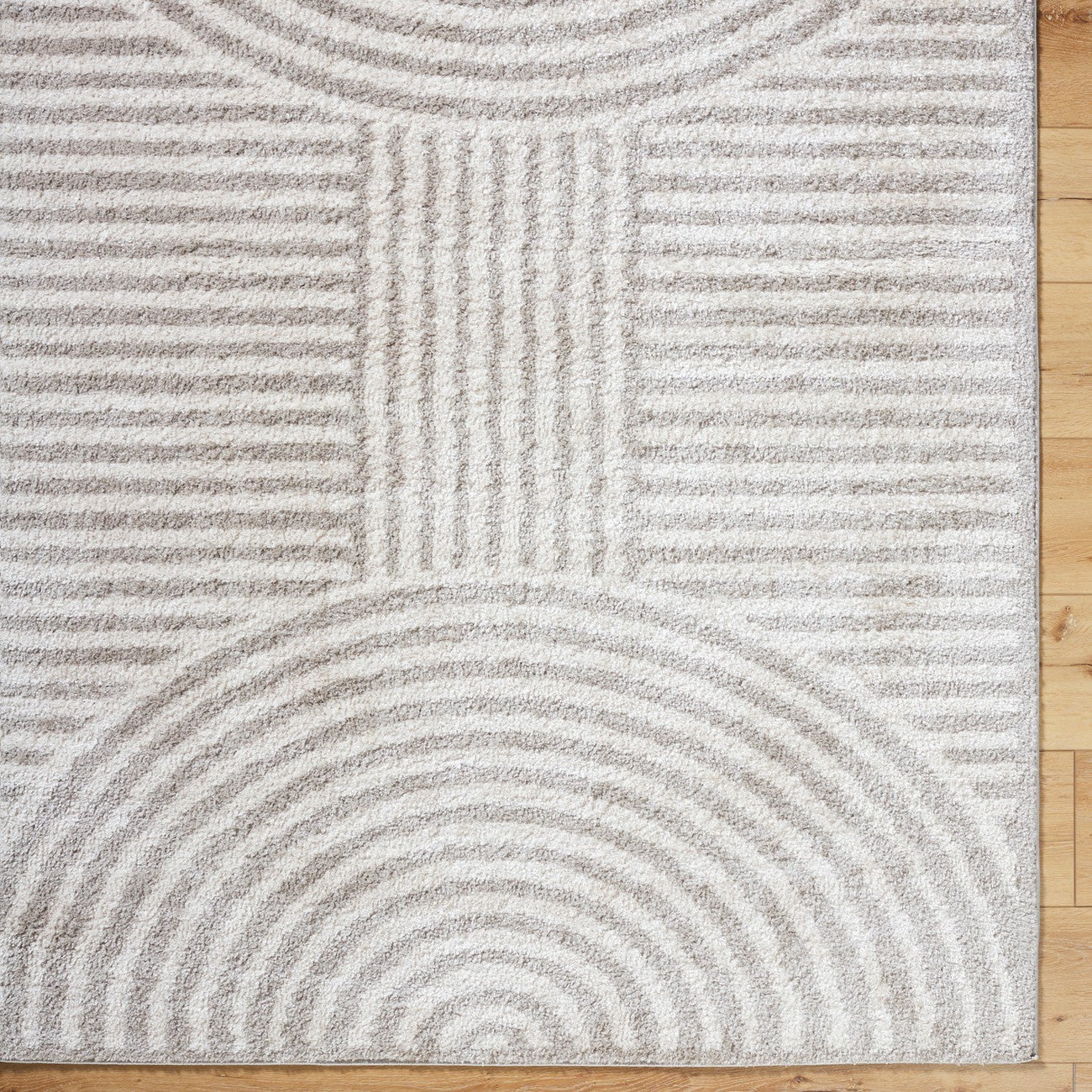 PAULINE Machine Washable Modern Shaggy Medium Grey Area Rug Overhead
