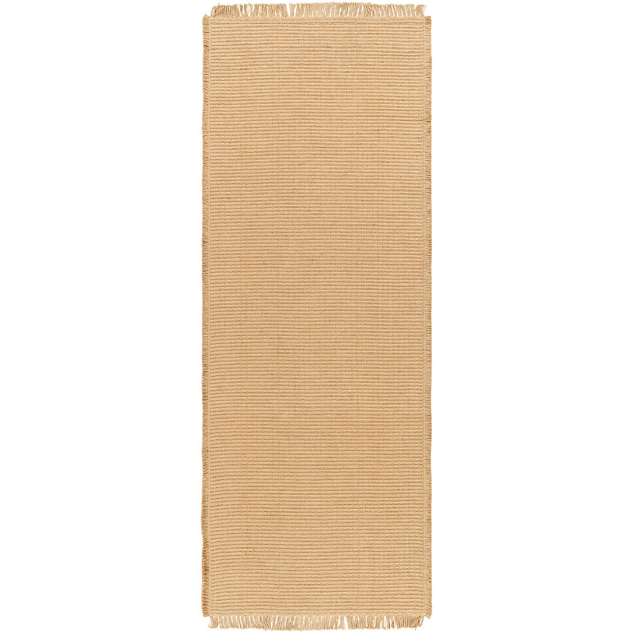 PAVI Becki Owens x Livabliss Solid and Border Camel Jute Area Rug Flat