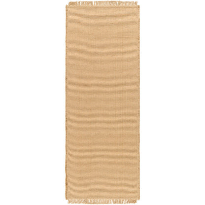 PAVI Becki Owens x Livabliss Solid and Border Camel Jute Area Rug Flat
