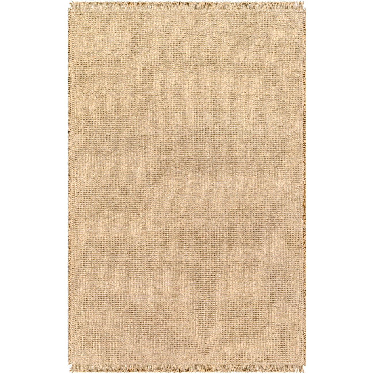 PAVI Becki Owens x Livabliss Solid and Border Camel Jute Area Rug Flat