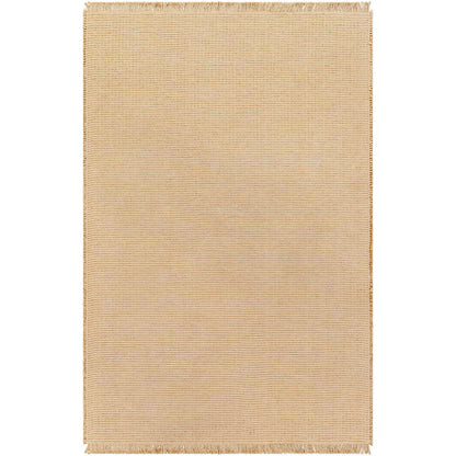 PAVI Becki Owens x Livabliss Solid and Border Camel Jute Area Rug Flat