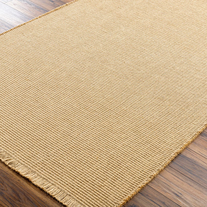 PAVI Becki Owens x Livabliss Solid and Border Camel Jute Area Rug Corner