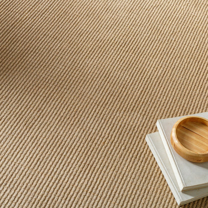 PAVI Becki Owens x Livabliss Solid and Border Camel Jute Area Rug Swatch