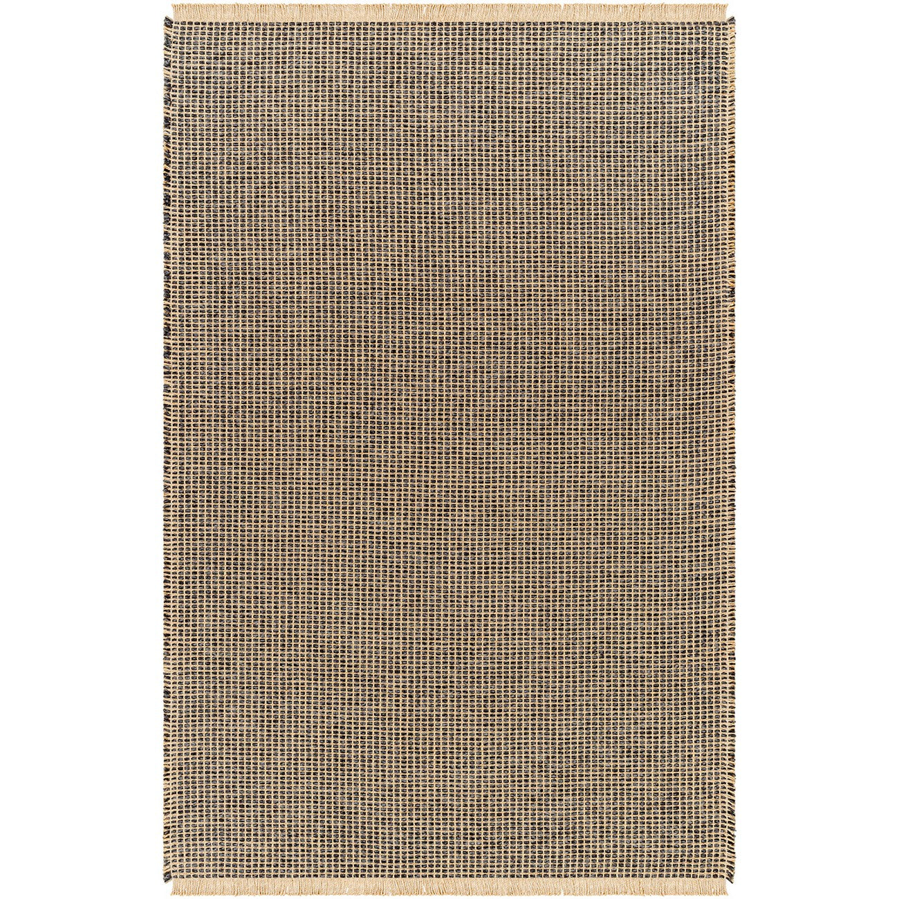 PAVI Becki Owens x Livabliss Solid and Border Charcoal Jute Area Rug Flat