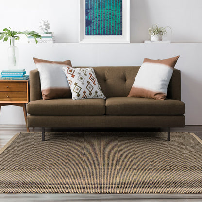 PAVI Becki Owens x Livabliss Solid and Border Charcoal Jute Area Rug Roomscene