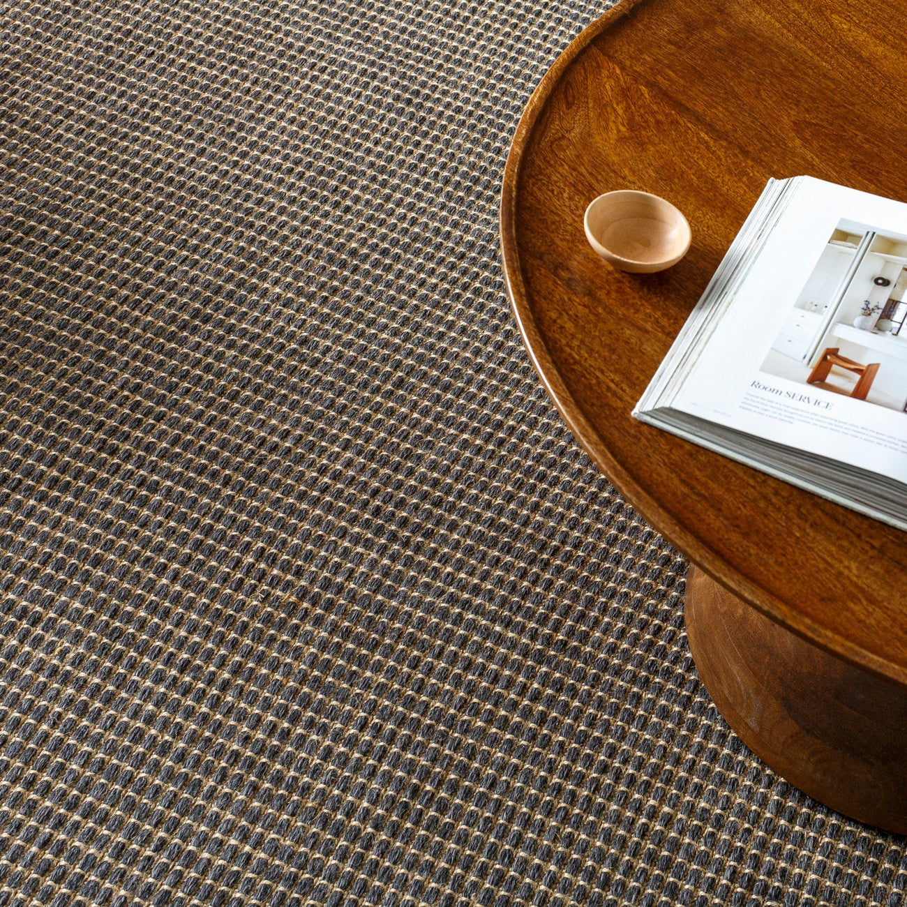 PAVI Becki Owens x Livabliss Solid and Border Charcoal Jute Area Rug Swatch