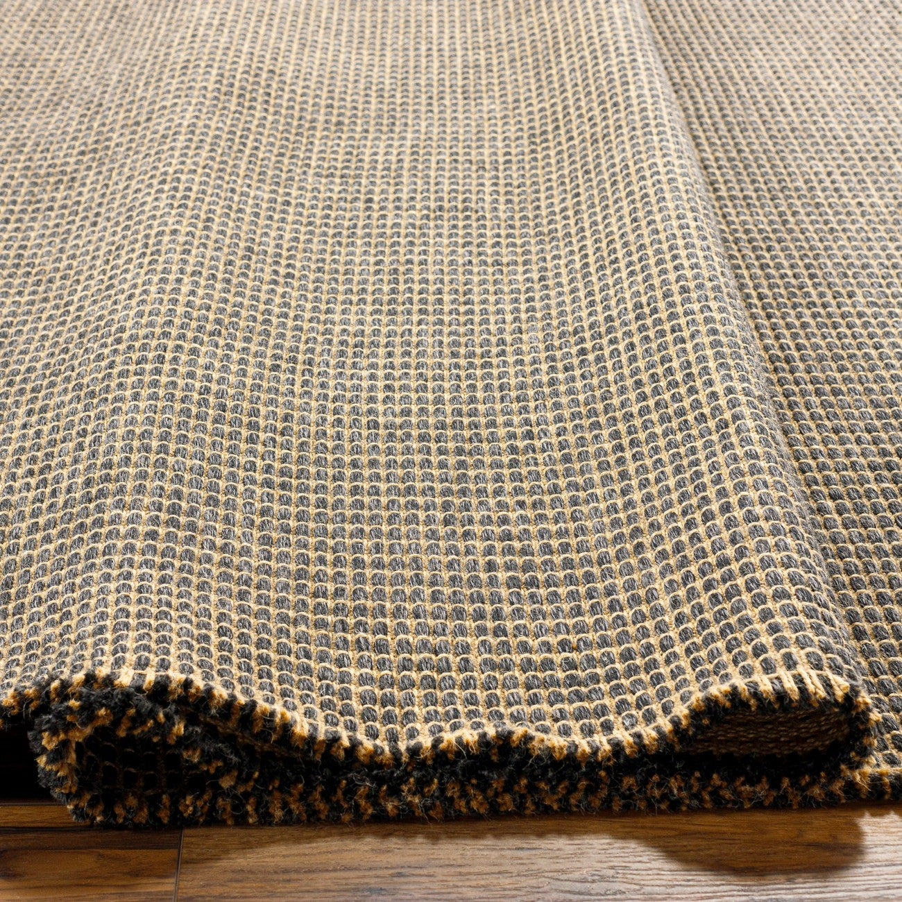 PAVI Becki Owens x Livabliss Solid and Border Charcoal Jute Area Rug Texture