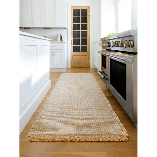 PAVI Becki Owens x Livabliss Solid and Border Grey Jute Area Rug Roomscene