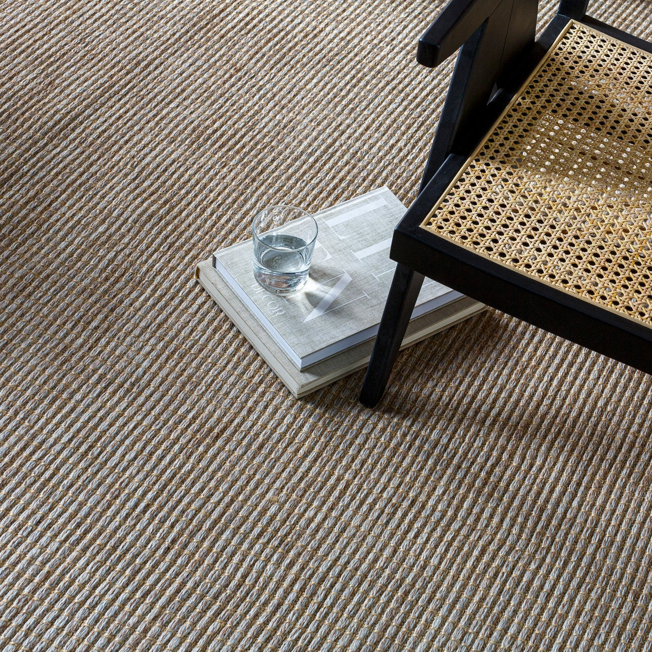 PAVI Becki Owens x Livabliss Solid and Border Taupe Jute Area Rug Swatch