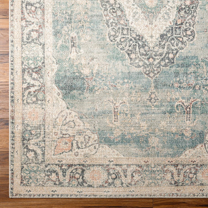 PAYAL Becki Owens x Livabliss Vintage Traditional Oriental Boho Ivory/Slate Area Rug Overhead