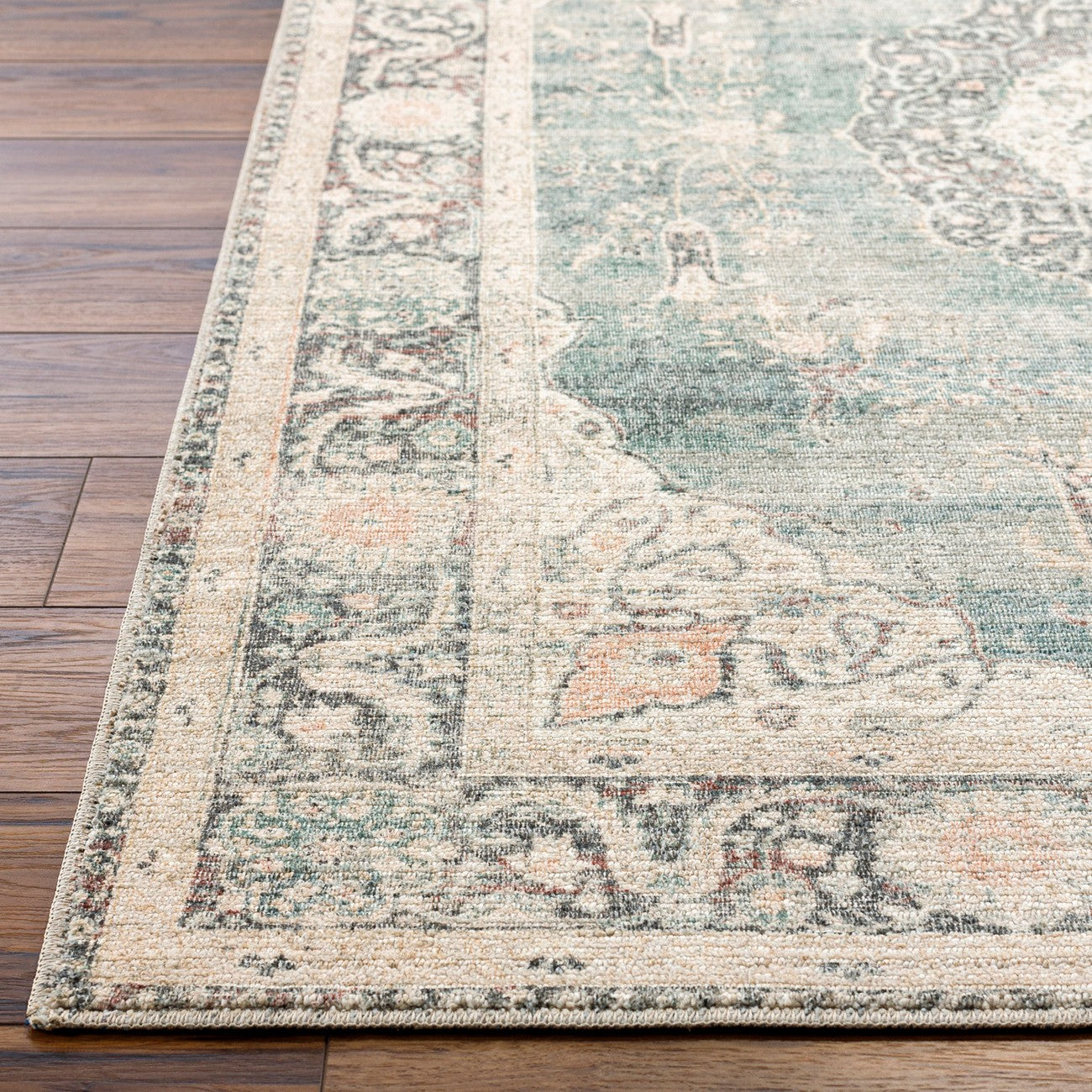 PAYAL Becki Owens x Livabliss Vintage Traditional Oriental Boho Ivory/Slate Area Rug Front