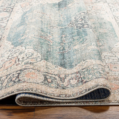 PAYAL Becki Owens x Livabliss Vintage Traditional Oriental Boho Ivory/Slate Area Rug Texture