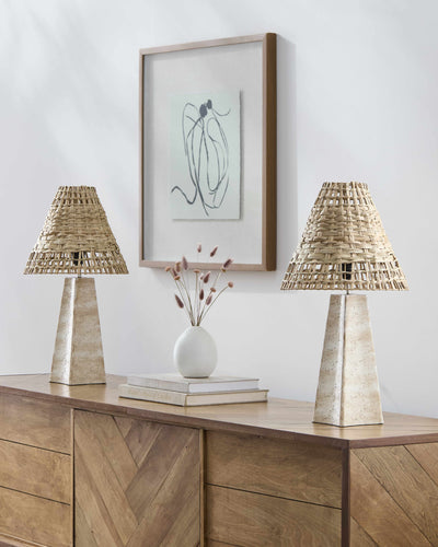 Palwancha Rattan Travertine Table Lamp