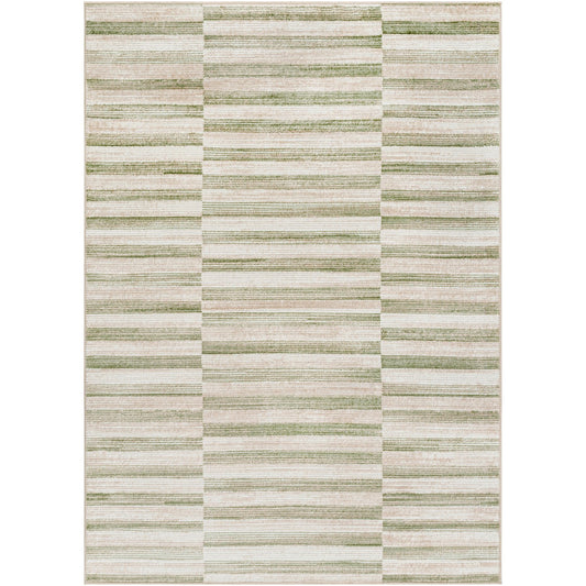 PERLA Scandi Modern Moss/Beige Area Rug Flat