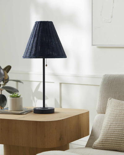 Panettieri Blue Rattan Table Lamp