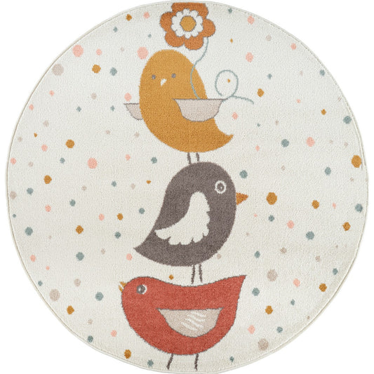 PIOUPIOU Modern Yellow/Blue/Brown Kids Room Rug Flat