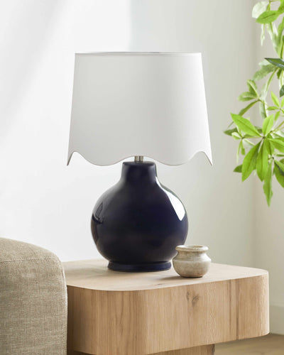 Pojezerje Navy & White Table Lamp