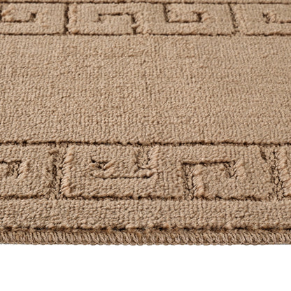 POPPY 2 Piece Machine Washable Non-Slip Brown Bathroom Rug Set Texture