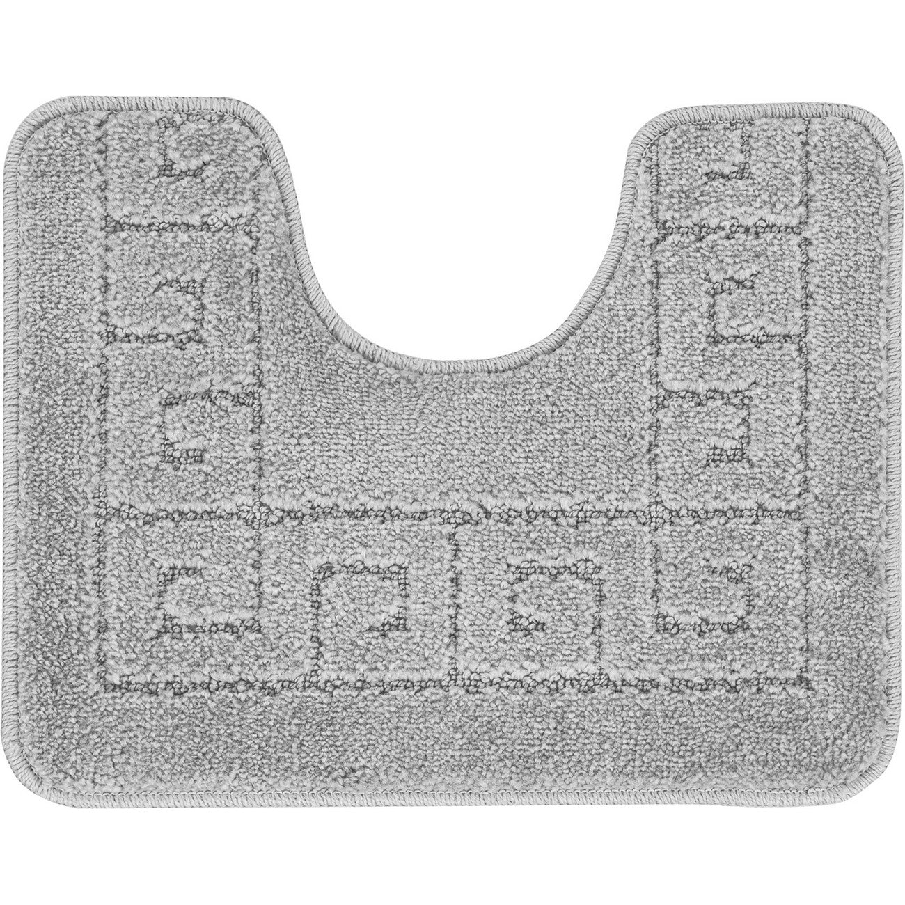 POPPY Piece Machine Washable Non-Slip Grey Bathroom Rug Set Grey