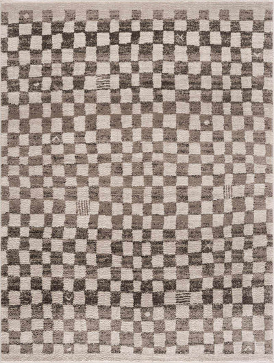 Benjy Cream & Charcoal Checkered Area Rug