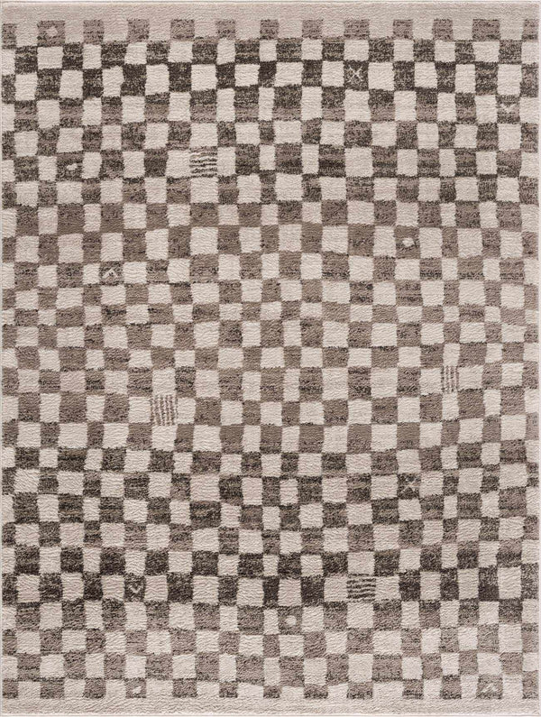 Benjy Cream & Charcoal Checkered Area Rug