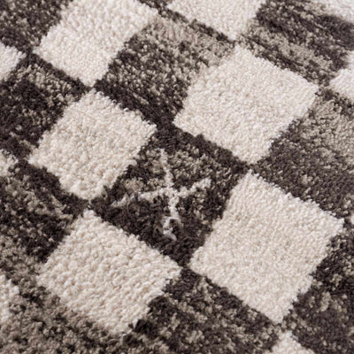 Benjy Cream & Charcoal Checkered Area Rug