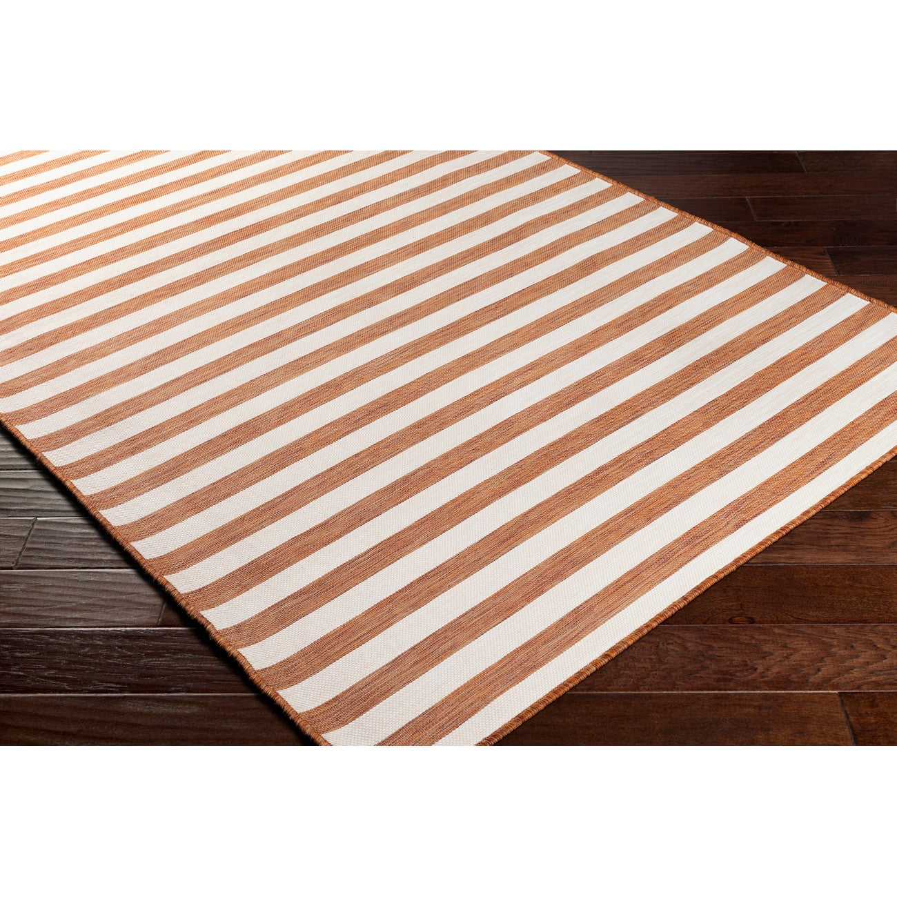 ZAKI Indoor & Outdoor Cottage Orange Striped Area Rug