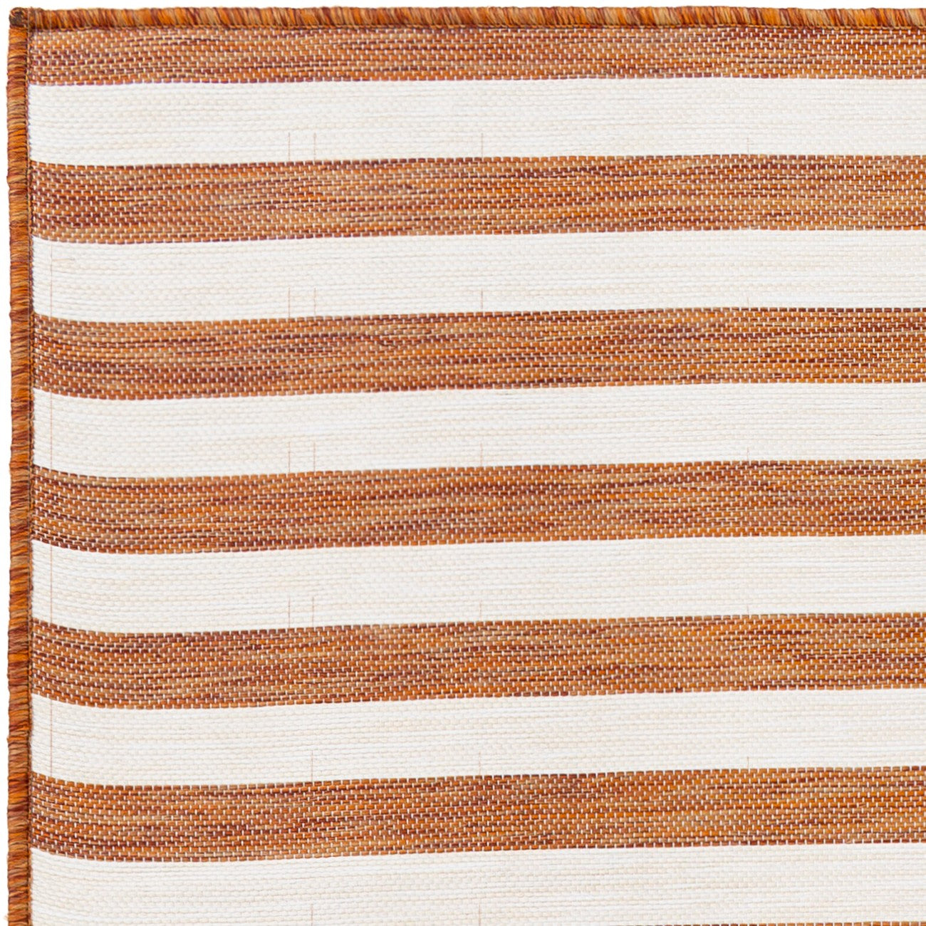 ZAKI Indoor & Outdoor Cottage Orange Striped Area Rug
