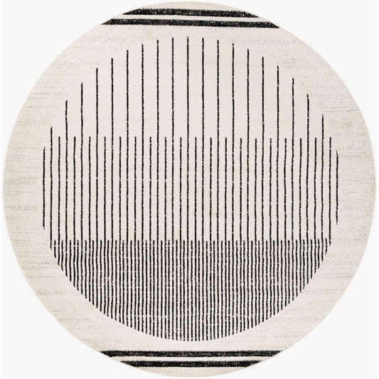 ENSO Scandi Geometric White/Black Area Rug Flat