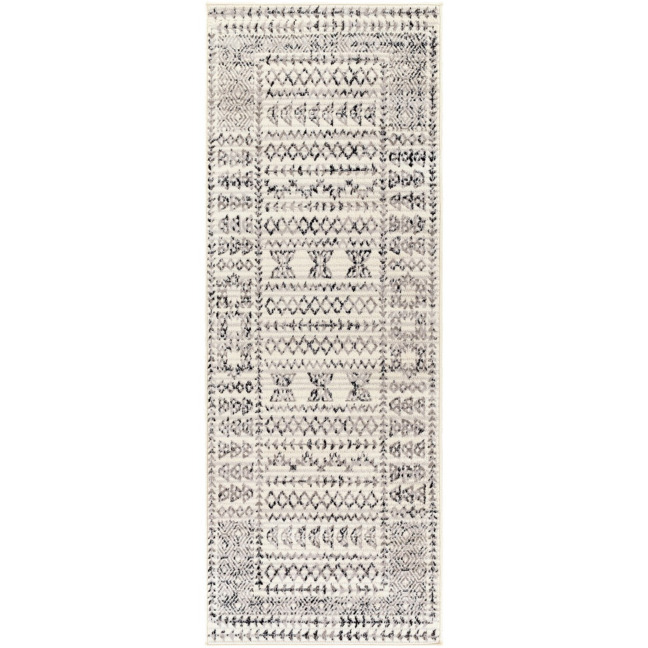 OLIMPIA Scandi Geometric Light Grey Area Rug Flat