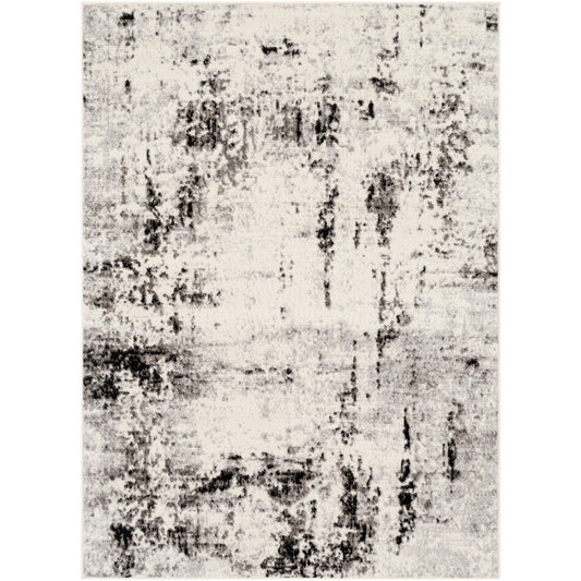 NATALIA Abstract Modern Marble Light Grey Area Rug Flat