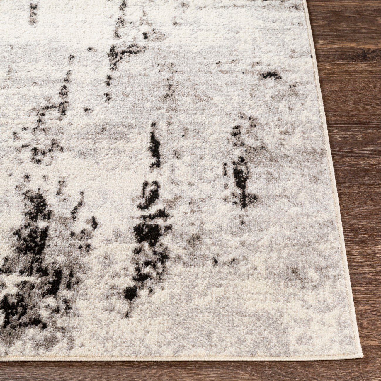 NATALIA Abstract Modern Marble Light Grey Area Rug Front