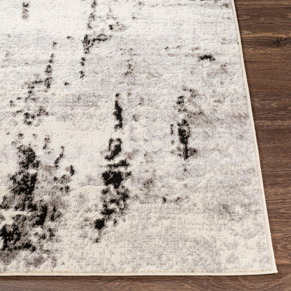 NATALIA Abstract Modern Marble Light Grey Area Rug Front