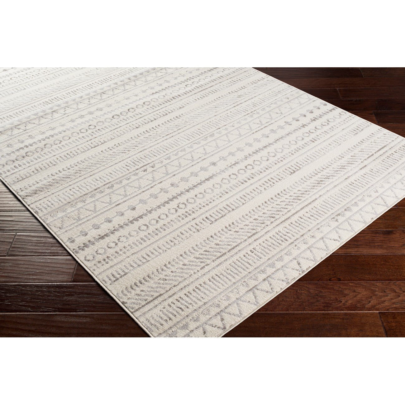 MARWA Scandi Geometric Light Grey Area Rug