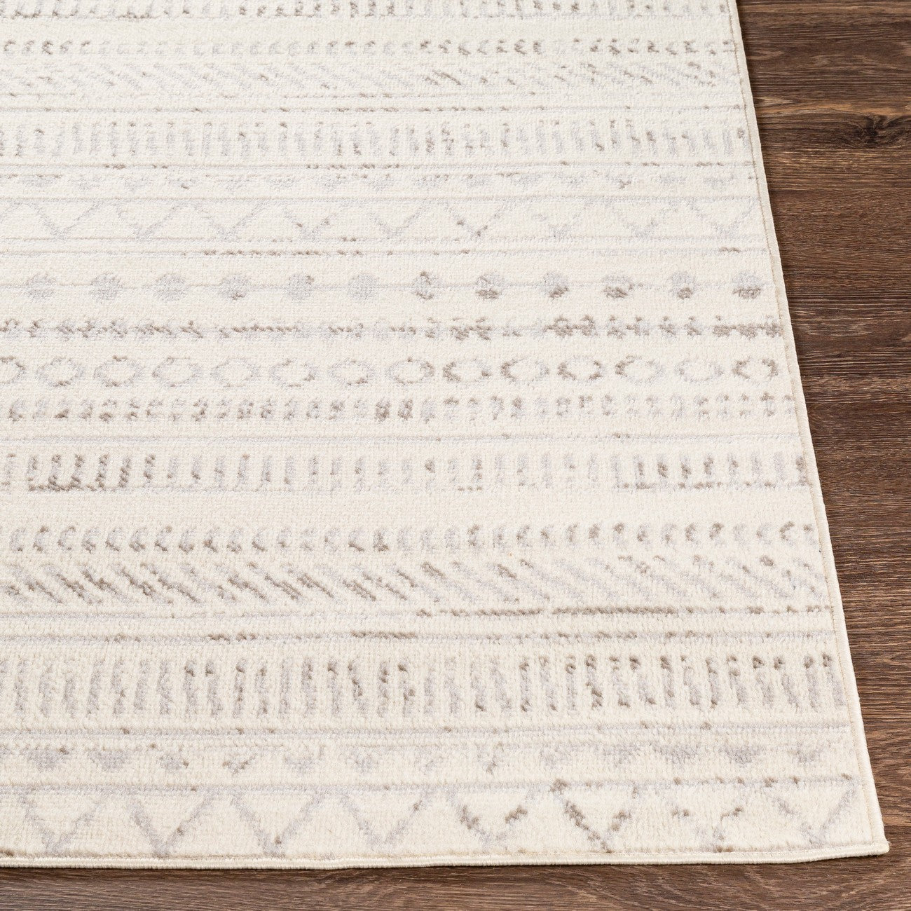 MARWA Scandi Geometric Light Grey Area Rug