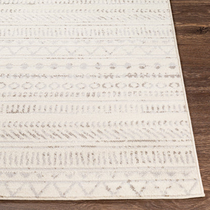 MARWA Scandi Geometric Light Grey Area Rug