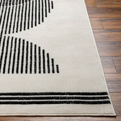 REILY Scandi Modern Black Area Rug Front