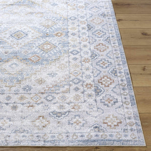 Agaton Blue Washable Area Rug