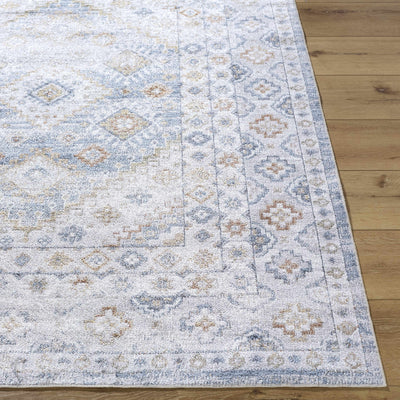 Agaton Blue Washable Area Rug