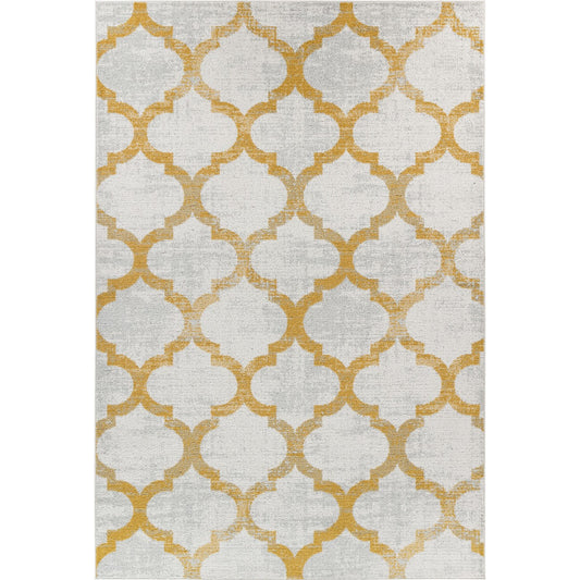 QUINN Scandi Modern Yellow Area Rug Flat