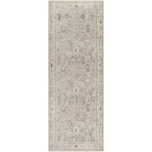 RAVEENA Becki Owens x Livabliss Vintage Traditional Oriental Boho Light Grey Area Rug Flat