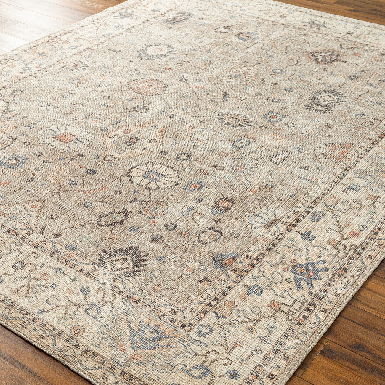 RAVEENA Becki Owens x Livabliss Vintage Traditional Oriental Boho Camel Area Rug Corner