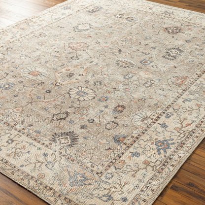 RAVEENA Becki Owens x Livabliss Vintage Traditional Oriental Boho Camel Area Rug Corner