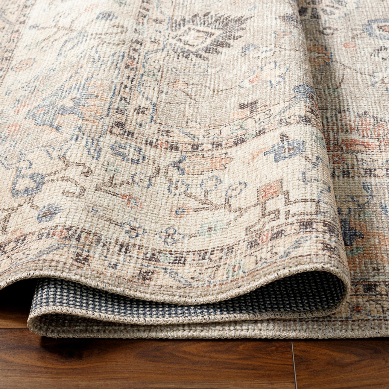 RAVEENA Becki Owens x Livabliss Vintage Traditional Oriental Boho Camel Area Rug Fold