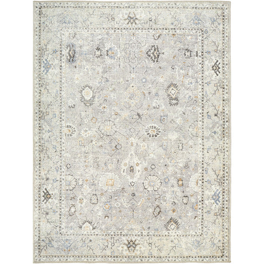 RAVEENA Becki Owens x Livabliss Vintage Traditional Oriental Boho Light Grey Area Rug Flat