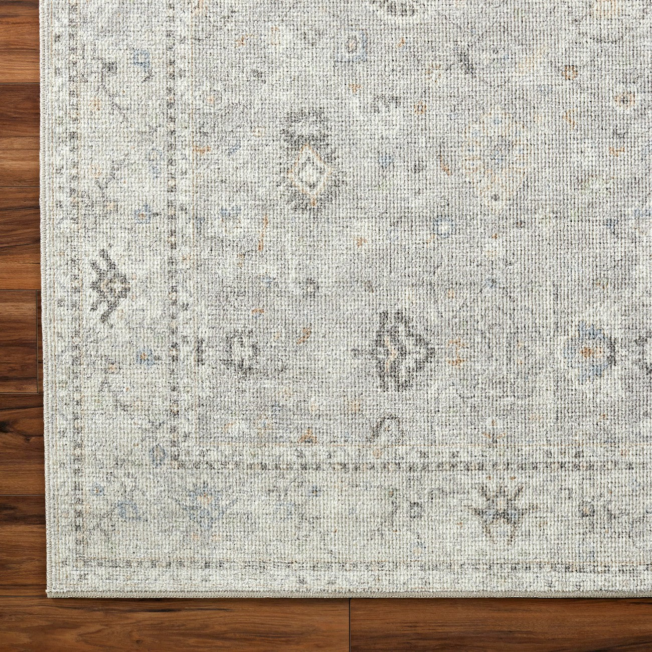 RAVEENA Becki Owens x Livabliss Vintage Traditional Oriental Boho Light Grey Area Rug Overhead